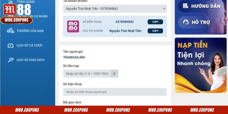 Các điều lưu ý giúp cho việc nạp tiền M88 trở nên dễ dàng