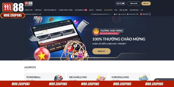 Nhận thưởng liền tay khi tham gia các sieeu phâm lô đề M88